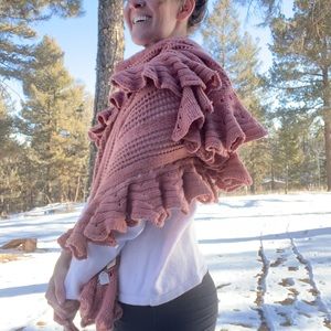 Moth by Anthropologie pink ruffle scarf